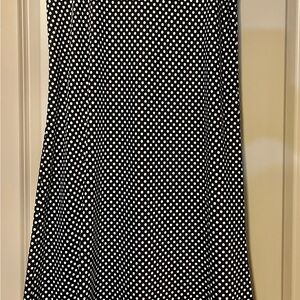 J. Crew Black and White Polka Dot Midi Skirt